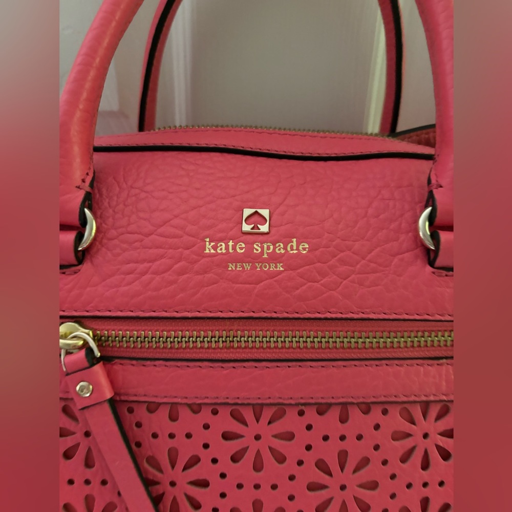 Kate Spade Pink Floral Cutout Bag